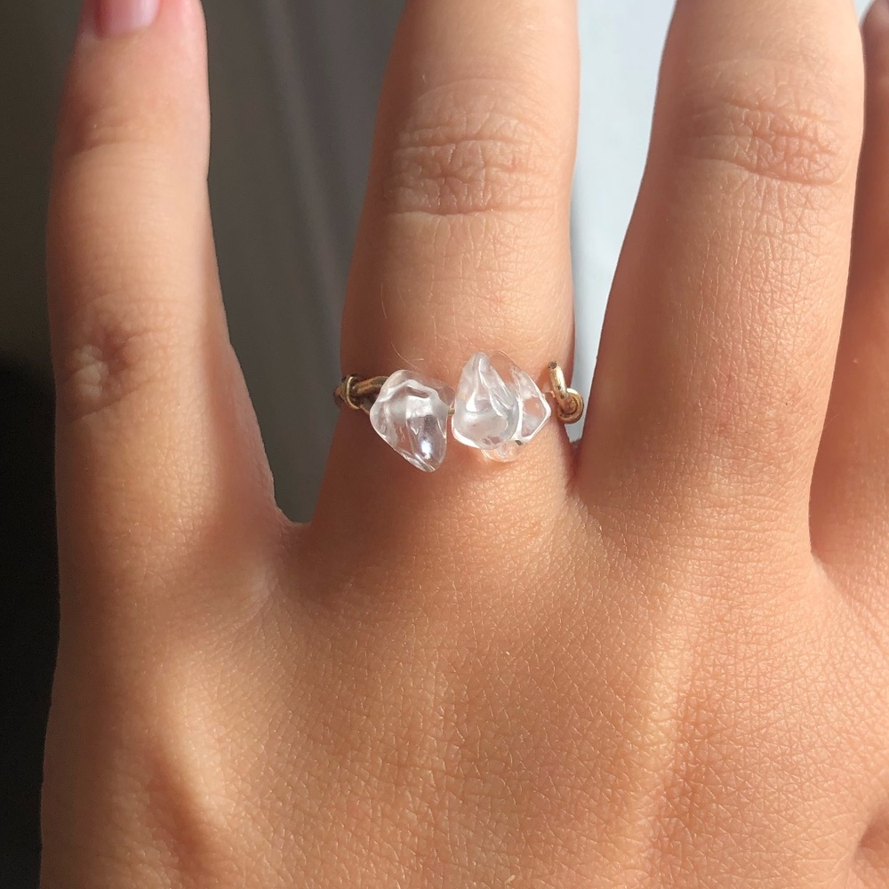 Clear Quartz Gold Ring